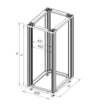 19´´铝合金机柜框架-AFCF30W6D6